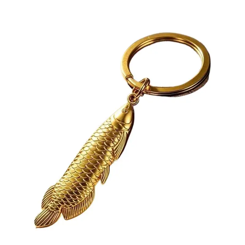 Metal Fish Keychain Rustproof Alloy Golden Carp Pendant 1/3Pcs Keyring for Bag Backpack Hanging Decor Gift