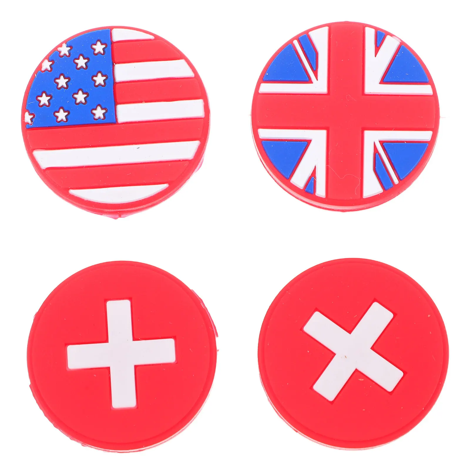 

4Pcs Tennis Racket Silicone Vibration Dampeners Flag Pattern Reduce Impact Enhance Play Comfort Tennis Absorber for Players