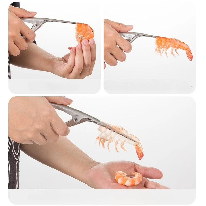 Kitchen Appliance Stainless Steel Shrimp Peeler Prawn Peeler Line Cutter Cleaning Shrimp Line Fishing Lobster Peel Seafood Tool