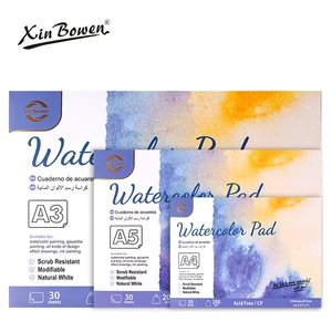 Buku Cat Air dengan butiran kasar, 200g, Dikentalkan dengan bubur kayu utuh, seni Lukis dan Sketsa, A3, A4, A5, 30 Lembar/Book 12 stensil penjualan terbaik a3 - №