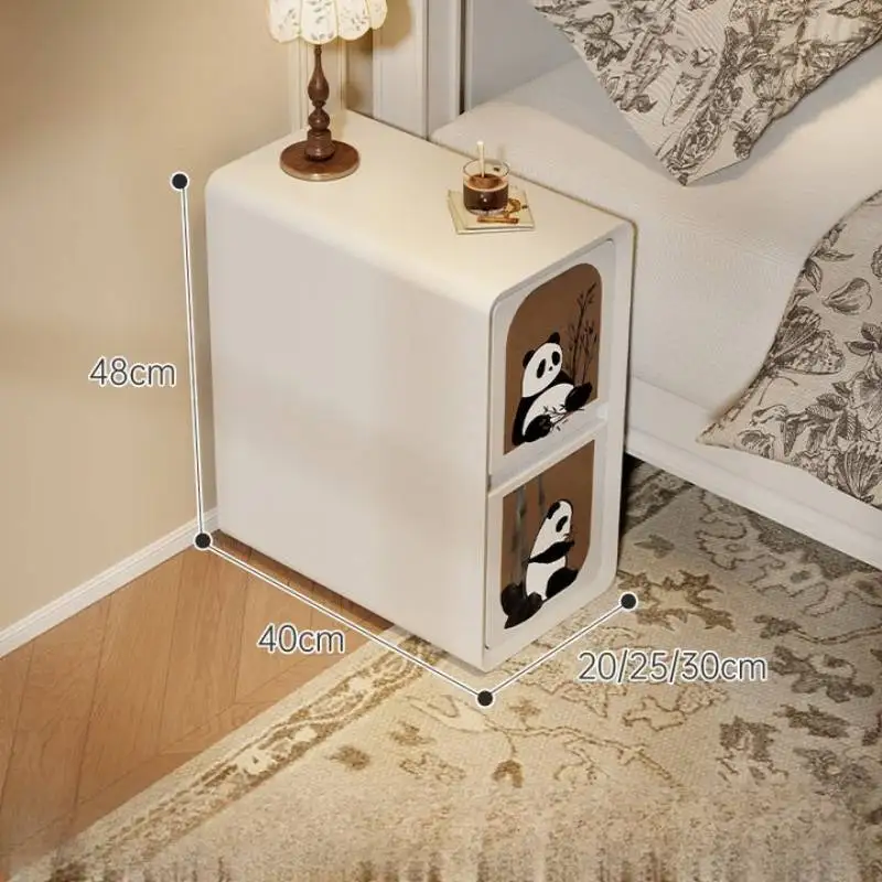 

Glossy Girly Nightstand Japanese Beige Secret Grey Bedside Table Dressers Modern Mesita De Noche Dormitorio Home Furniture
