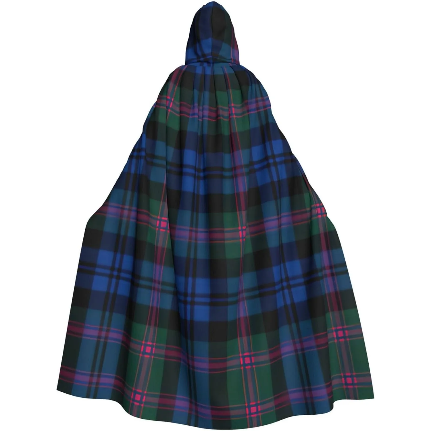 

Синий и зеленый шотландский тартан с принтом для взрослых, накидка с капюшоном, карнавальная праздничная накидка, халат для косплея, костюм для вечеринки, готический карнавал