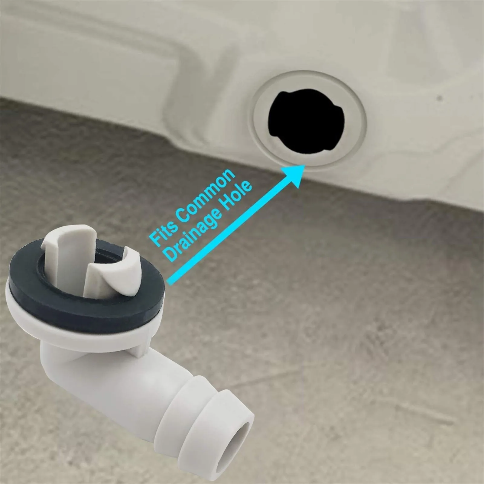 3/5 Inch(15mm) Air Conditioner Drain Hose Connector Elbow Fitting with Rubber Ring, Universal Fit Mini-Split AC Unit