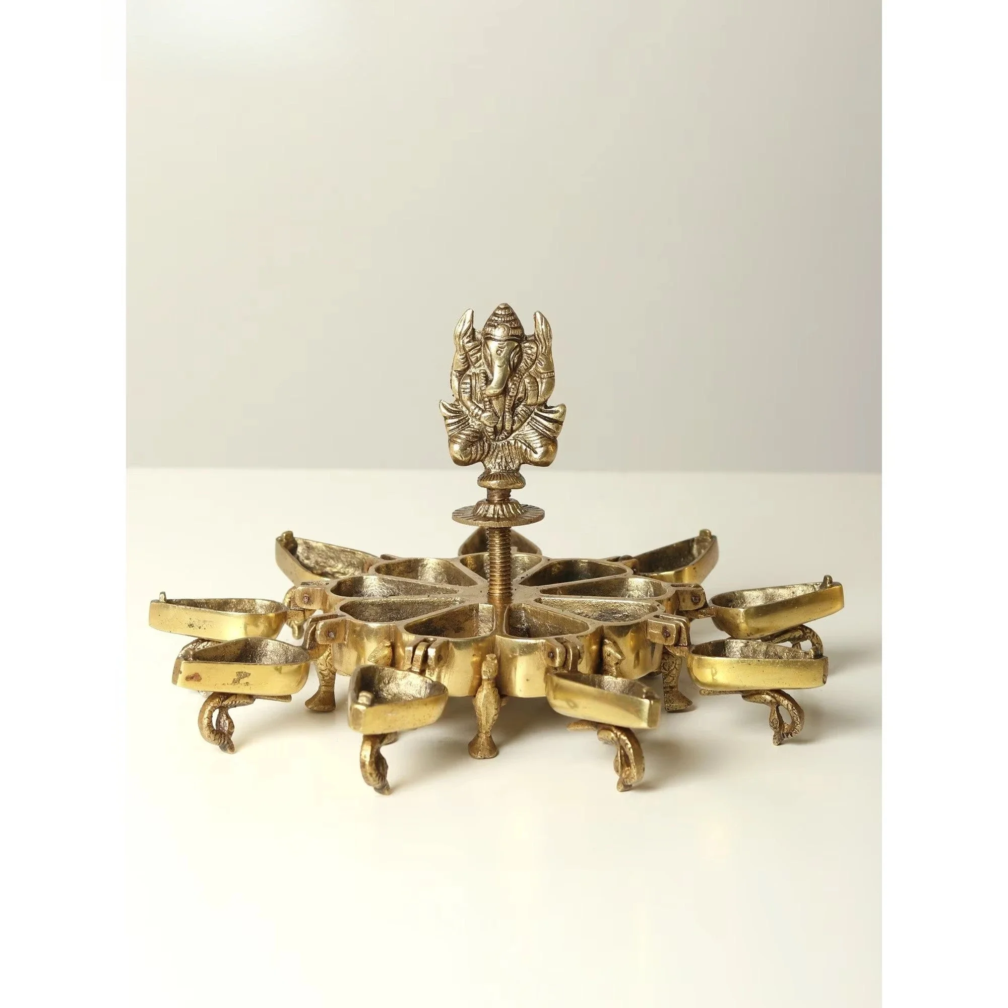 Handcrafted 5-inch brass decorative Ganesha box sculpture