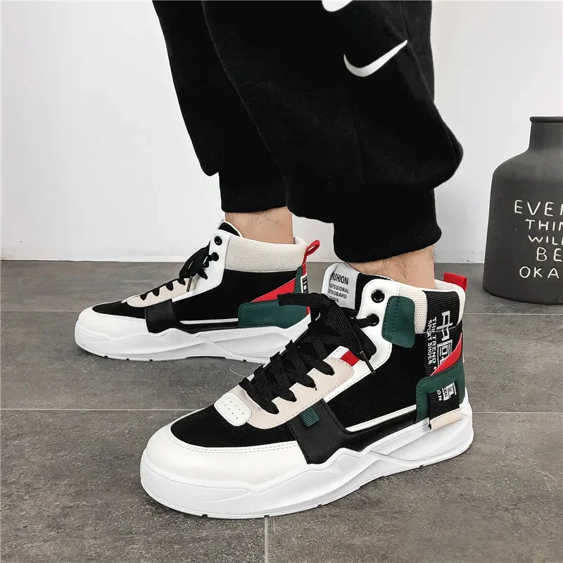 2023 New Winter High Top Men S Sneakers Breathable Casual All Match Plus Velvet Cotton Shoes Sports Trend Shoes