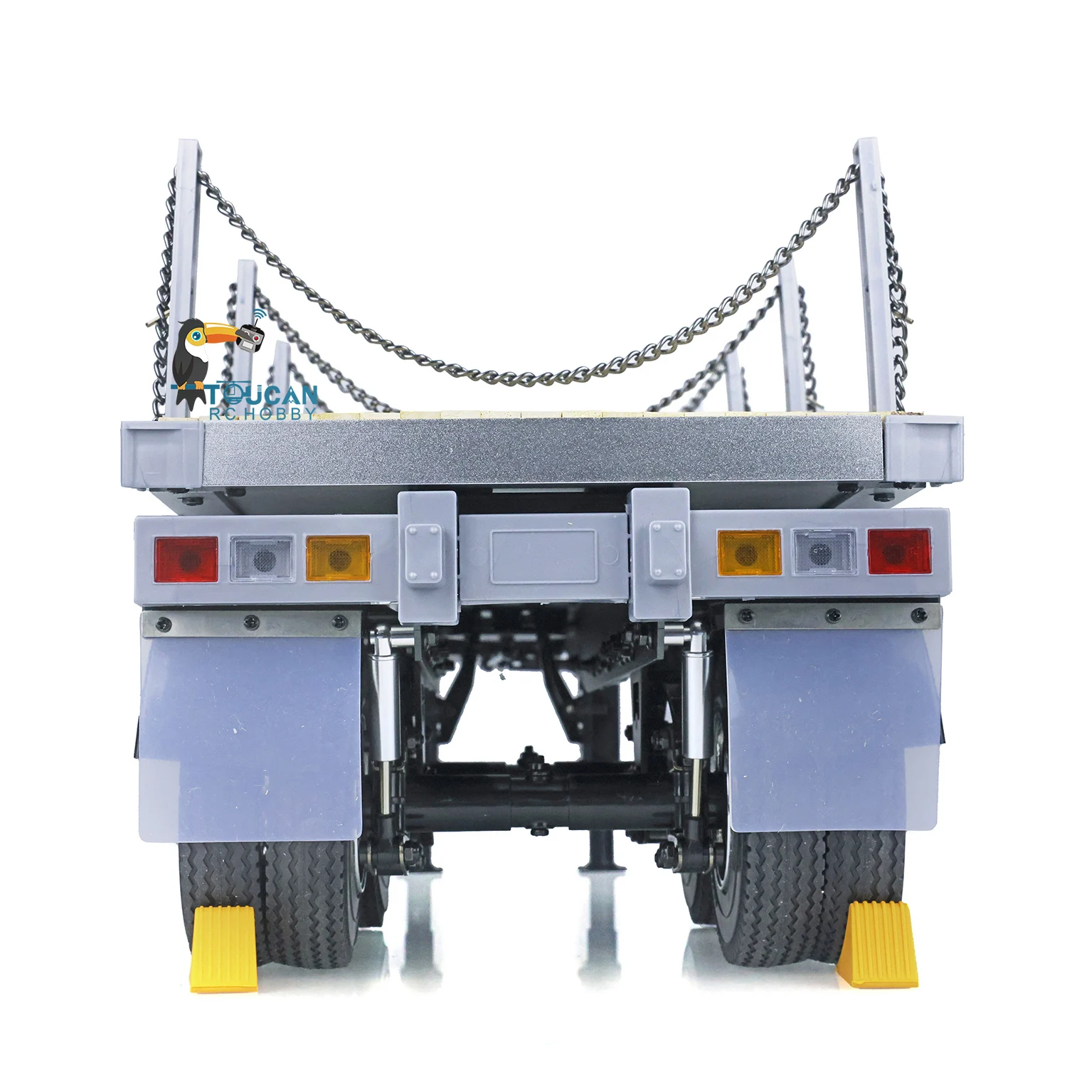 Semirremolque de cama plana de 2 ejes 1/14 para camión Tractor LESU RC DIY TAMIYA coches de Control remoto modelo TH01024-SMT7