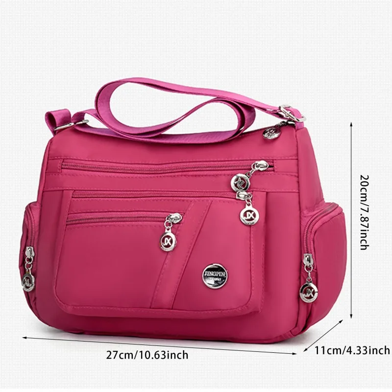 Fashion Women Single Shoulder Bag Crossbody Bag Casual Handbags Messenger Bag Waterproof Nylon Case