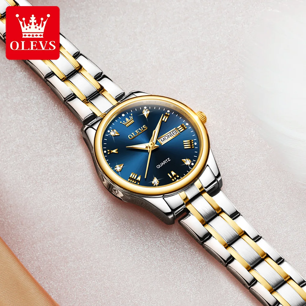 OLEVS Original Fashion Quartz Watch for Women Waterproof Luminous Luxury Top Brand Female Watches Elegant Ladies Wristwatch 5563