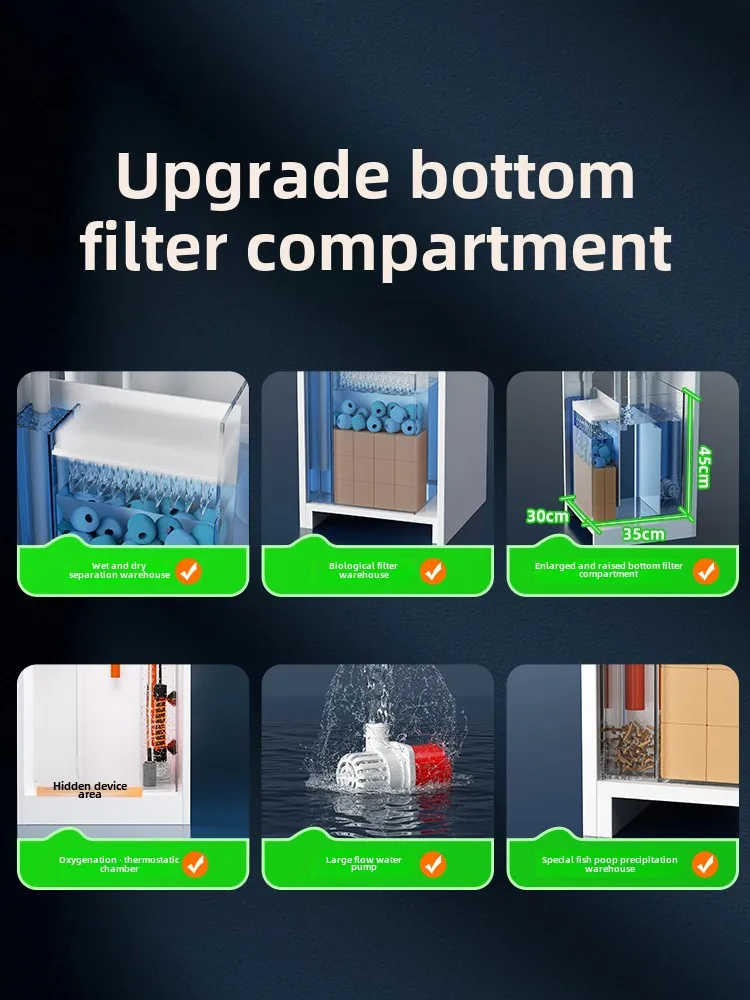 MJY fish tank bottom filter filter system complete set of bottom cabinet sleeve cylinder integrated small cabinet