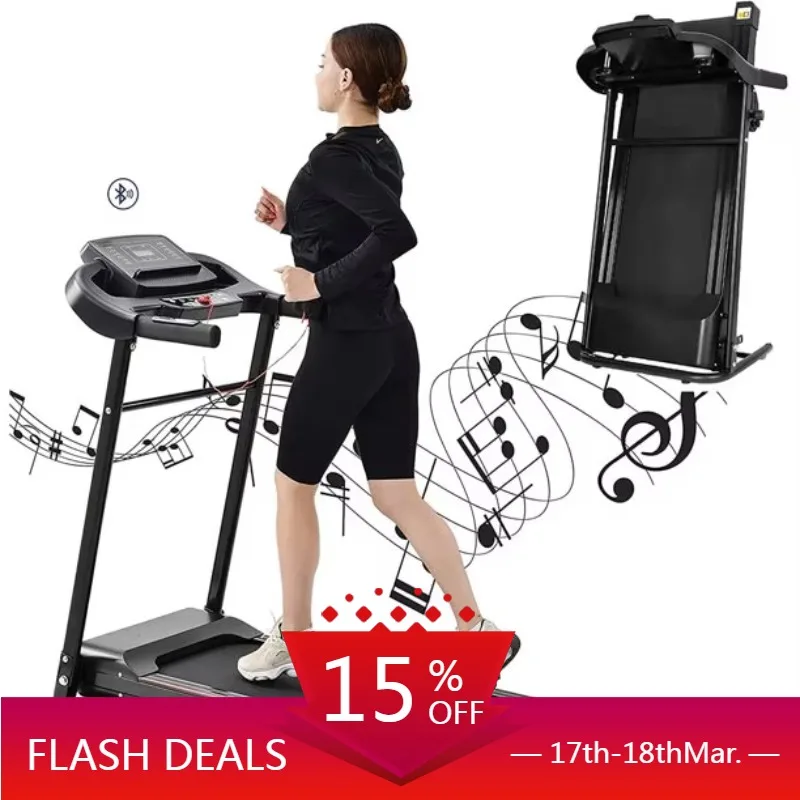 

STLF Portable Electric Treadmill with Touch Screen Incline Multi-Program 15km Folding Capacity Home Fitness Equipment Remote Con