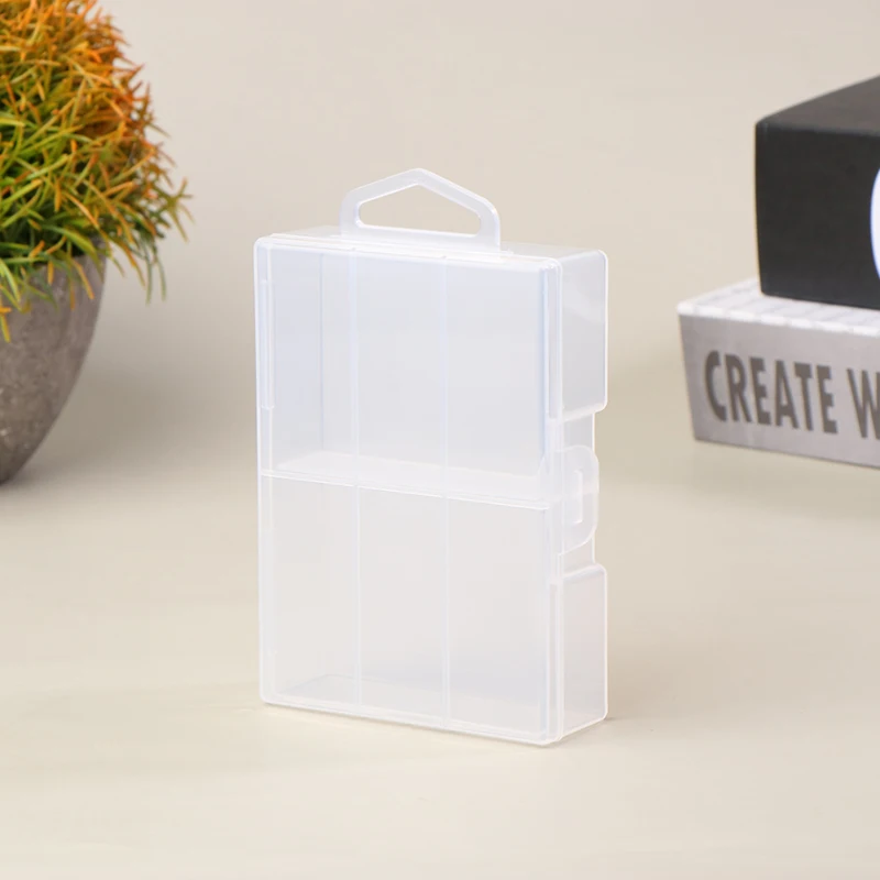 Transparent Battery Storage Box For 18650 Batteries Plastic Organizer With Hardware Accessories And Clear Divider With Cover,
