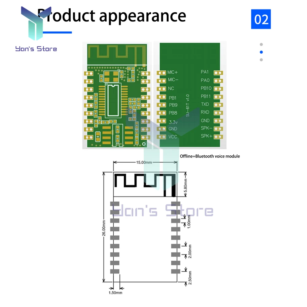 AI Intelligent Speech Recognition Module Offline Speech Control Module ASR voice control bluetooth module SU-61T