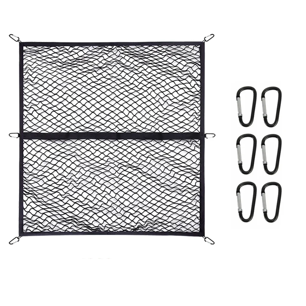

Truck Bed Cargo Storage Net 120x120cm Heavy Duty For Trailer Mesh for Car SUV ATV UTV Boat with Easy Installation