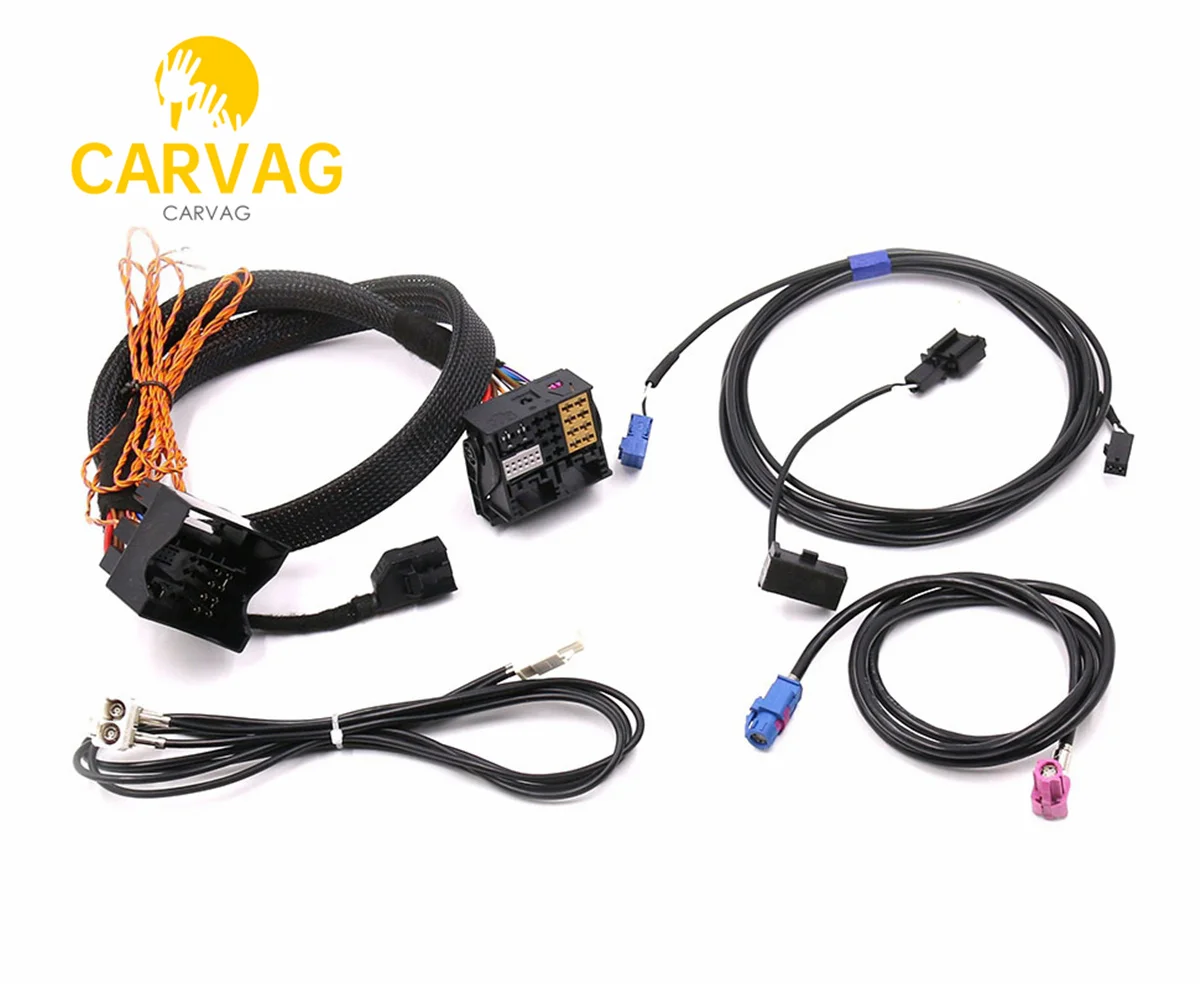 For MQB CAR Golf 7 MK7 Passat B8 Tiguan MIB STD2 ZR NAV Discover Pro Radio Adapter Cable Wire Harness With 2 to 1 Cable