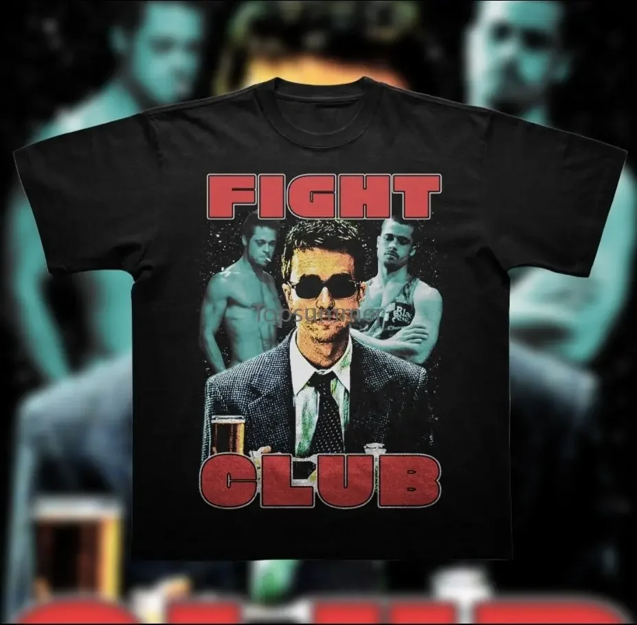 Fight Club Retro Design T-Shirt Bootleg Rapper Shirt