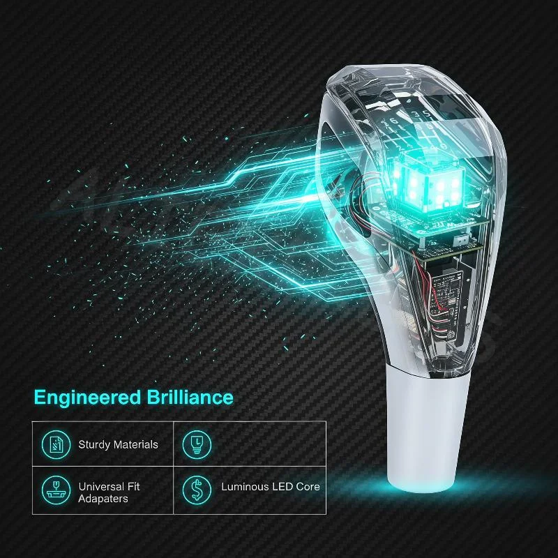 Color Changing LED Crystal Car Gear Shift Knob 1 Set Modified Auto Shifter Lever Handball for Car Tuning Accessories