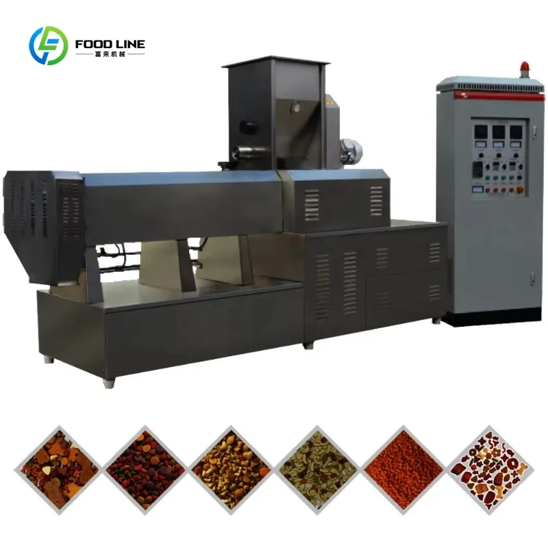 Automatic Twin Screw Extruder Pet Food Production Line CE Certified Industrial Dog Food Making Machine Commercial Custom