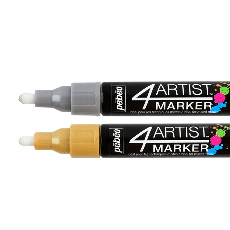 

Marker Paint Gaia Model Military Figurines Touch-up Painting Coloring Pen Black White Gold silver