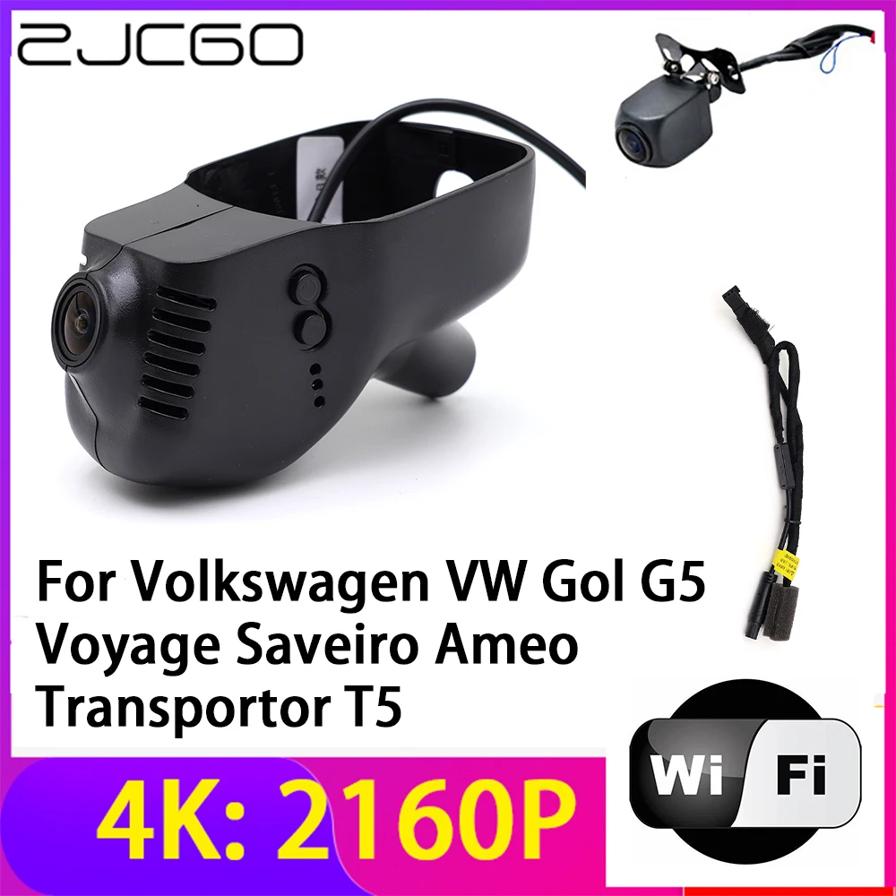 

ZJCGO 4K 2160P Dash Cam Car DVR Camera Recorder Wifi Night Vision for Volkswagen VW Gol G5 Voyage Saveiro Ameo Transportor T5