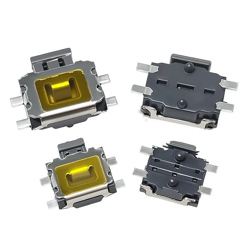 50pcs 3×3.5/3.5×4.7mm SMD 4-Pin Side-Actuated Tact Switch, Small/Medium Turtle Type Side-Push Micro Switch Button