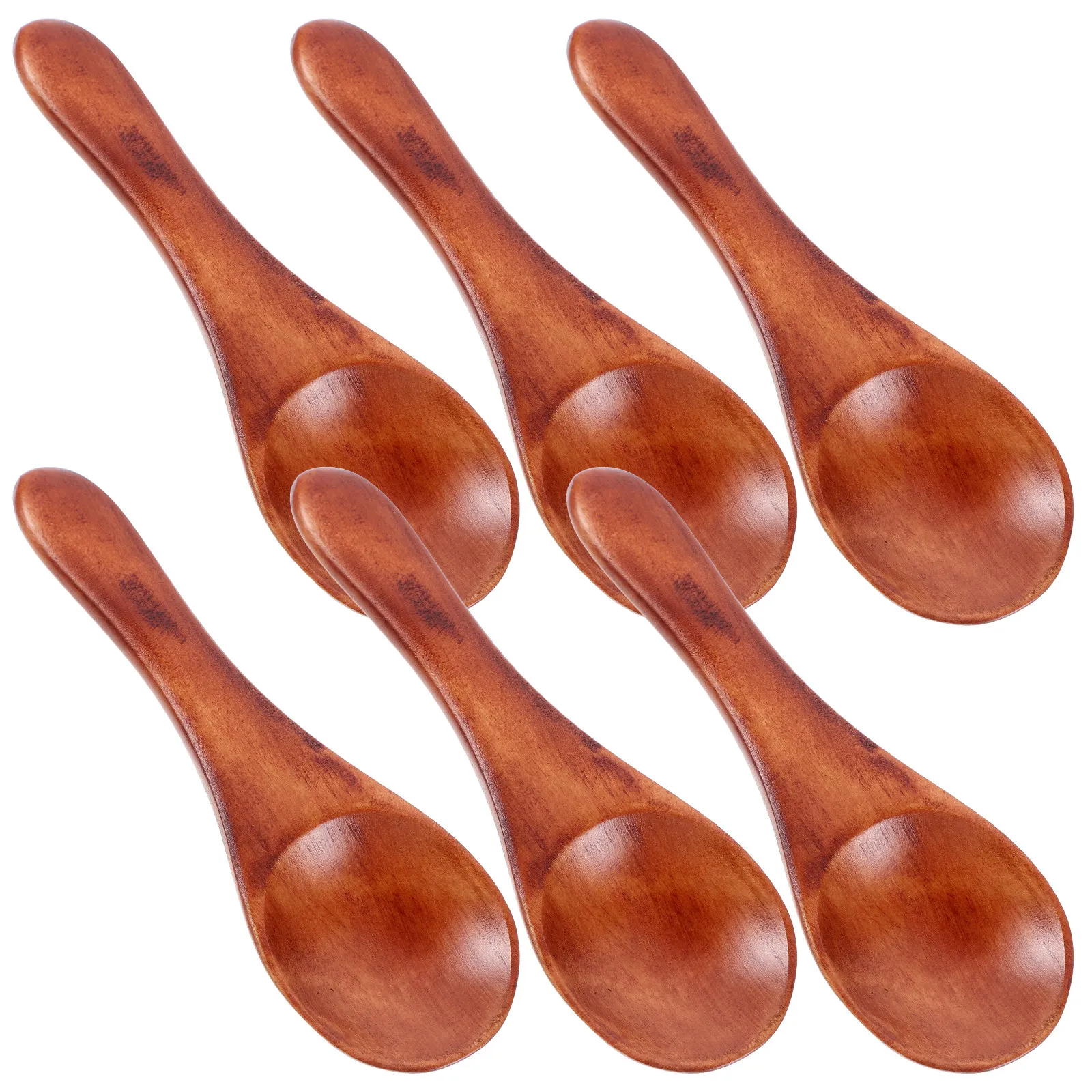 6Pcs Mini Wooden Spoons Small Kitchen Cooking Spoons for Ice Cream Coffee Honey Sugar Salt Spices Tea Jam Condiments Seasoning