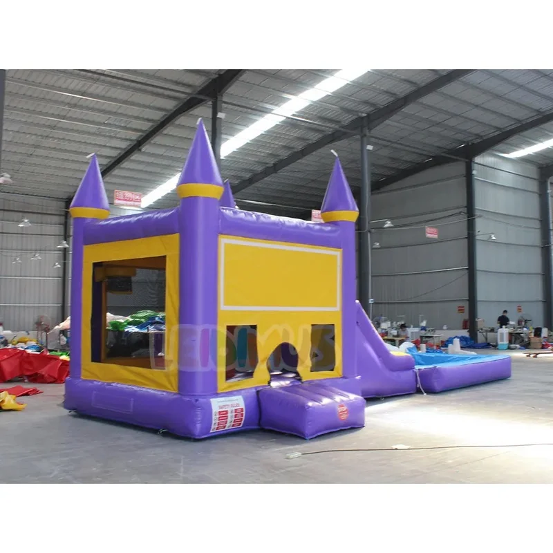 Purple Inflatable Water Bouncy Castle Combo Inflatable Bounce House With Slide Pool for Kids Summer Backyard Party Rental