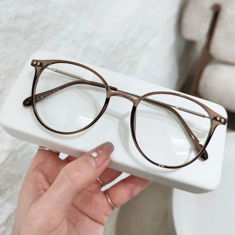 Classic Round Anti Blue Light Glasses UV400 Protection Eyeglasses with Replaceable Lenses