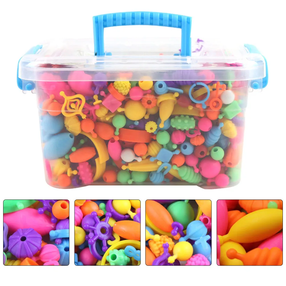 1 مجموعة البوب الفن الخرز DIY البلاستيك اليدوية الخرز لعب للأطفال الإبداعية الملونة الأطفال اللعب ملحق DIY حبة لعبة