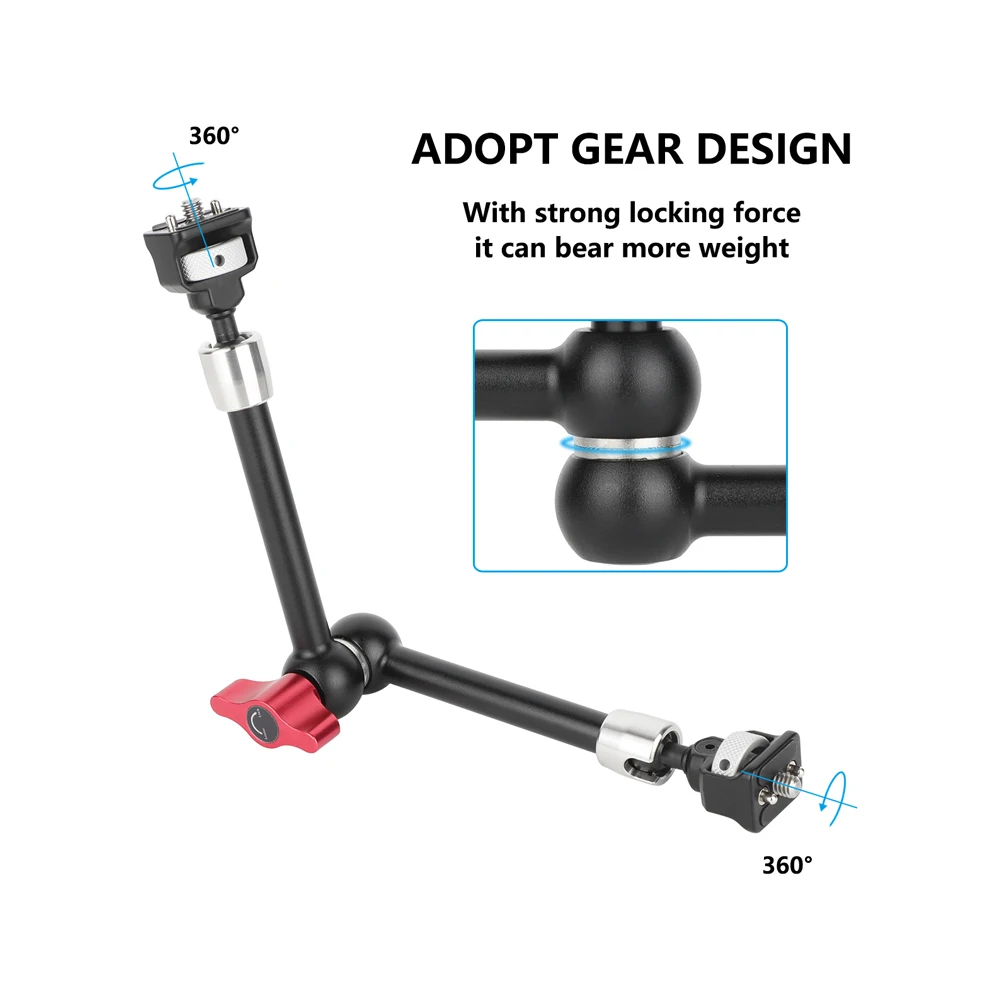 KAYULIN 11 inch Articulating Magic Arm with Anti-Twist 1/4''-20 Screw Mount for DSLR Monitor Camera LED Video Tripod Gimbal