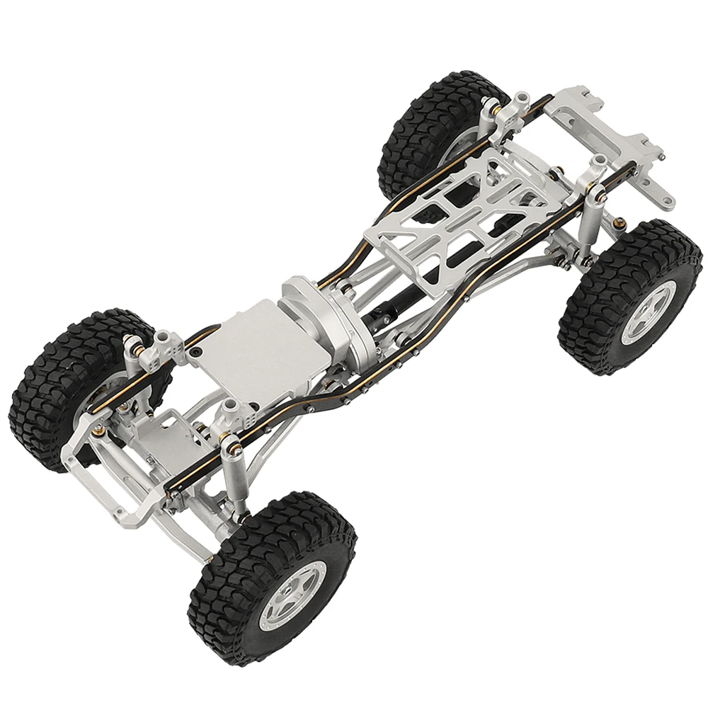 1:24 rama samochodu ulepszania ze stopu metali DIY z podwójnymi przednimi osiami do 1/24 osiowych części do ulepszenia samochodów zdalnie