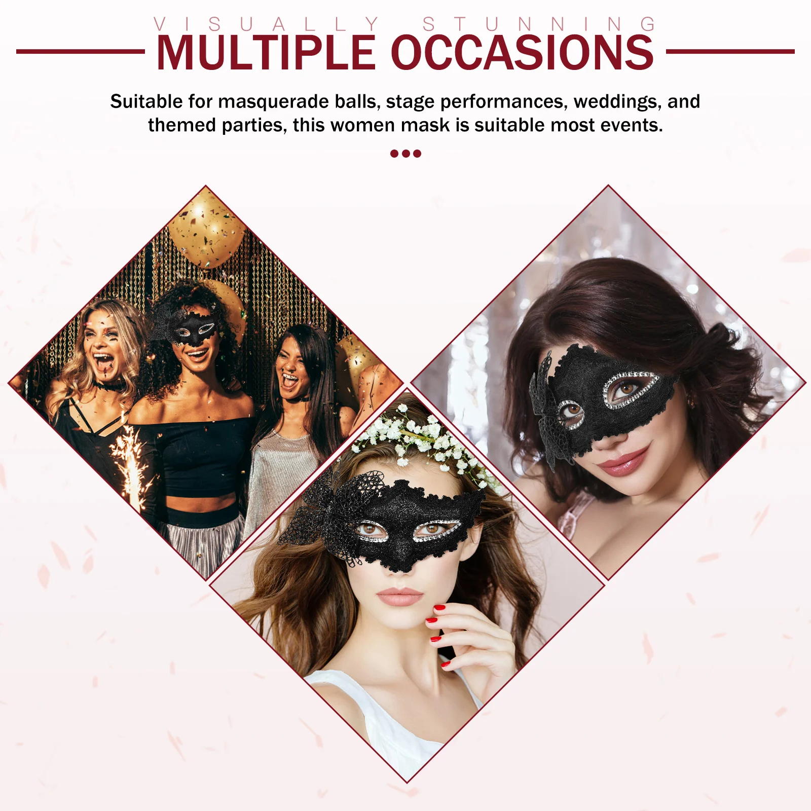 Masque de mascarade en plastique, belles masques pour femmes, accessoires de Costume de bal papillon, boule de carnaval, masques décoratifs pour les yeux en dentelle, jouet
