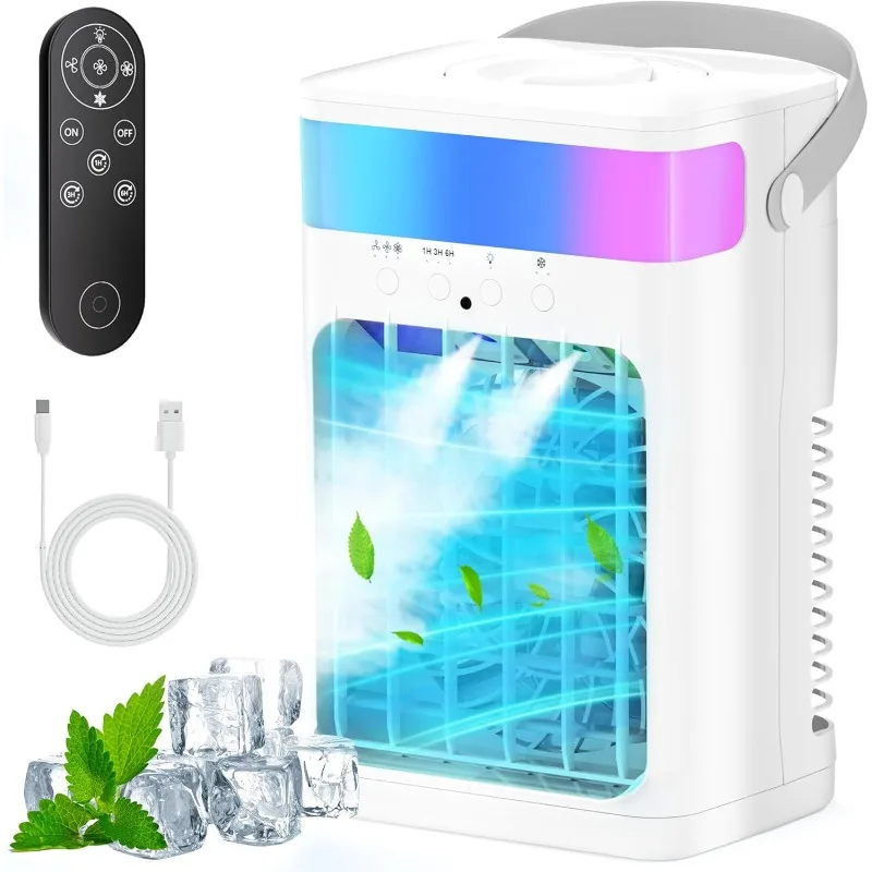 

Portable Air Conditioner,Cooling Fan with 3 Speeds & 3 Modes,1500ML Mini Air Conditioner with Remote, 4 in 1 Humidifier, Air Con