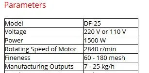 DF-25 Automatic Grinder Machine Herb Grinding Medicine Pulverizer Coarse Cereal  Flour Mill, Grinding Miller 1pc