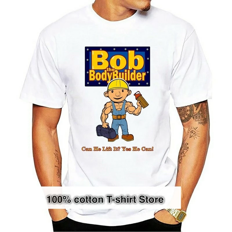 Bob the Body Builder Parody T-Shirt Funny Gym Tshirt Broscience Graphic Gym Hip-hop Tops Tee Shirt