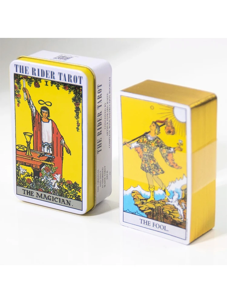 The Rider Tarot with Tin Box Tarot Cards Gilded Edge with Paper Guidebook Oracle Tarot Game Deck Party Astrology Cards Oracle