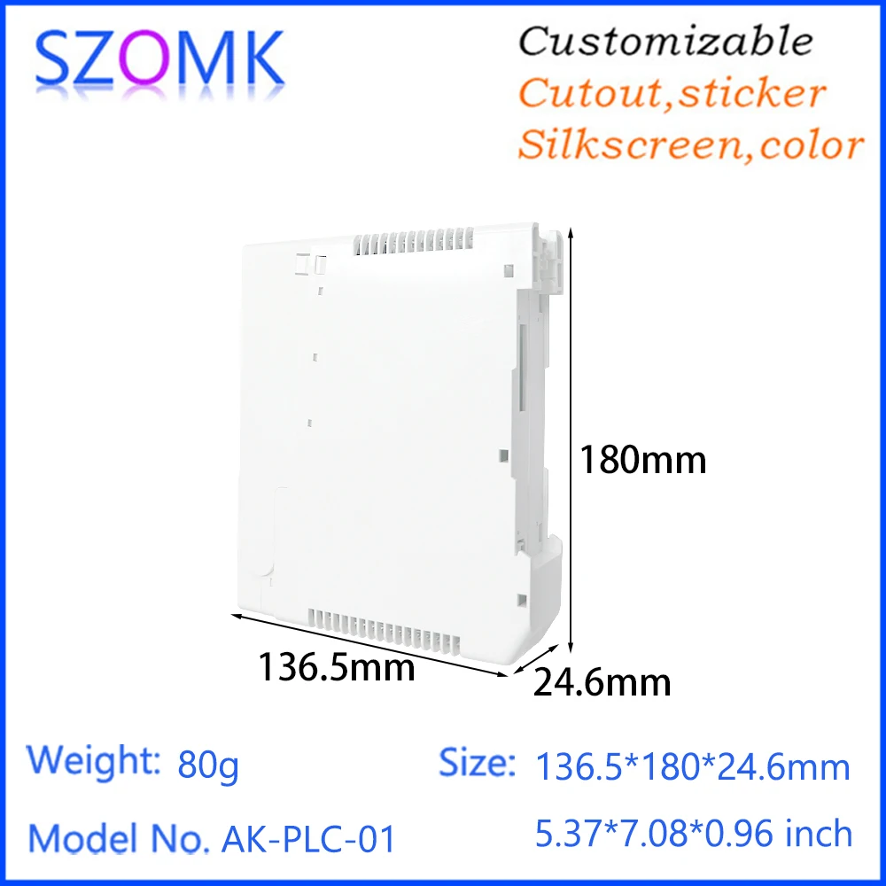 SZOMK New arrive hot Sales ABS+PC Din Rail Plc Enclosure for Electronics PCB