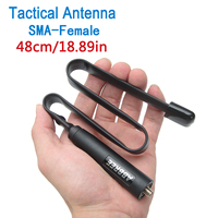 ABBREE Foldable CS Tactical Antenna 48CM 18.89Inch SMA Female 144/430Mhz for Baofeng UV-5R UV -21 PRO Quansheng UV-K6 K5 Radio