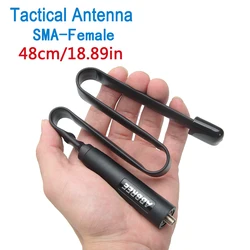 ABBREE Foldable CS Tactical Antenna 48CM 18.89Inch SMA Female 144/430Mhz for Baofeng UV-5R UV -21 PRO Quansheng UV-K6 K5 Radio