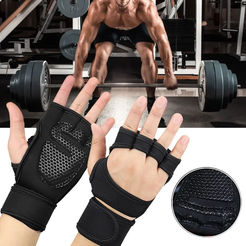 Weight Lifting Training Gloves for Women Men Fitness Sports Body Building Gymnastics Grips Gym Hand Palm Wrist Protector Gloves