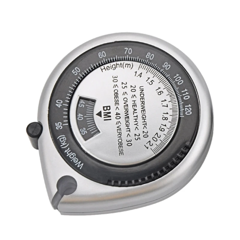 150cm/60-inch BMI Measuring Tape with Ergonomic Design Convenient Body Mass Measuring Tape Measure Push-Button Retract