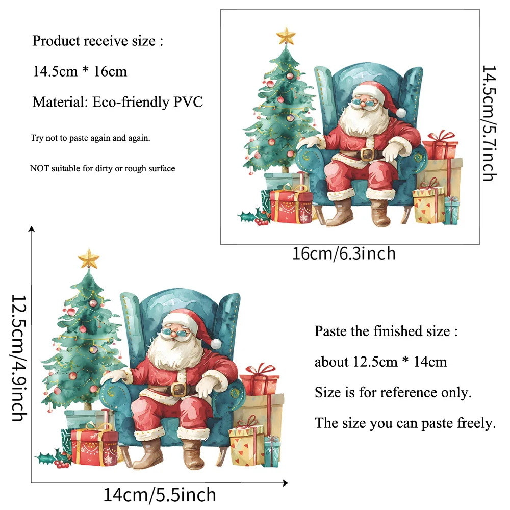 Cartoon Santa Claus Christmas Switch Stickers Room Wall Decoration Wallpaper Festival Home Decor Self-adhesive New Year Decals