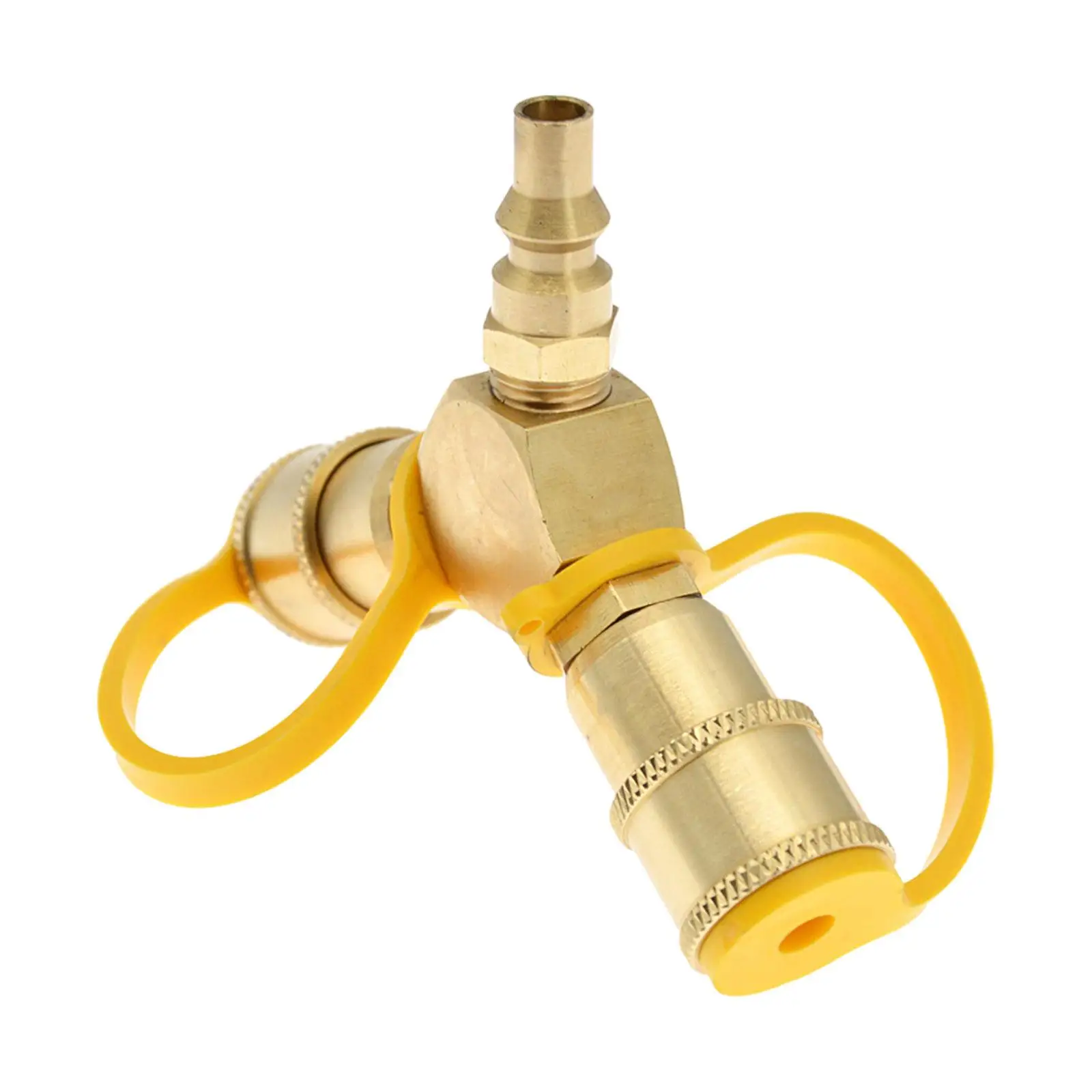 RV Propane Y Splitter 1/4in Sturdy 2 Way LP Gas Adapter Gas Tank Connection Adapter Gas Bottle Adapter for RV Heater Trailer BBQ
