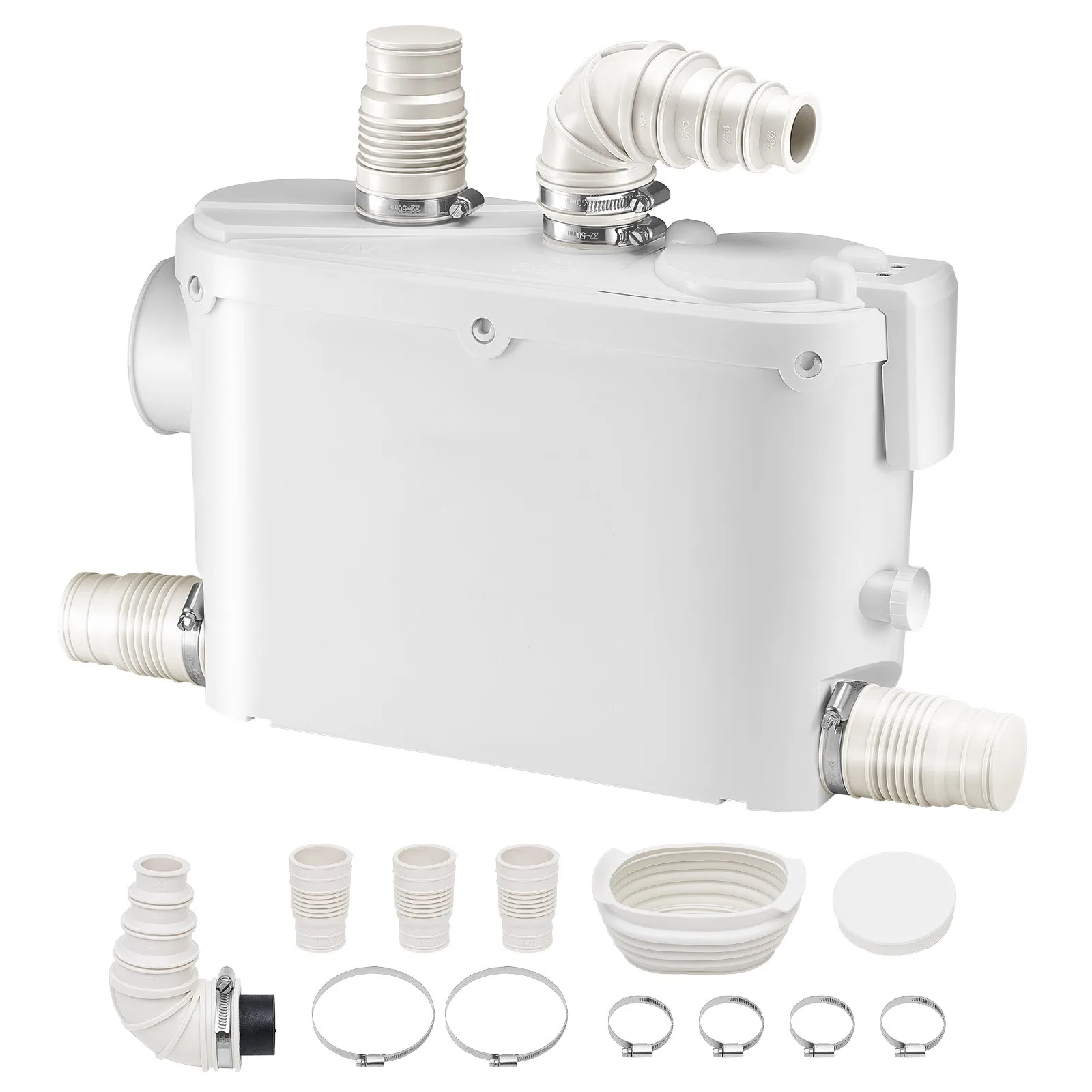 a*-SucceBuy Macerator Pump 500W 29GPM Flow 26ft/8 m Head Wall-Hung Toilet Pump, 4 Water Inlets Waste Water Disposal Machine