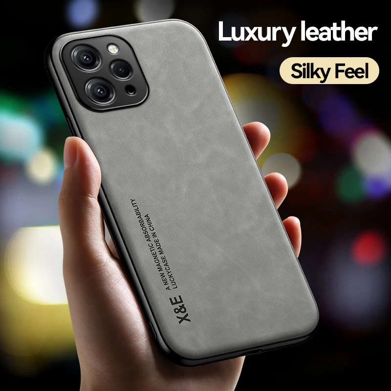 For Redmi 12 Leather Case Sheepskin Texture Back Cover Shockproof Phone Case for Xiaomi Redmi 12 Redmi12