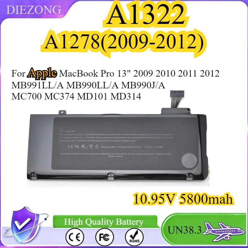 

Аккумулятор для ноутбука A1322 A1278 для Apple MacBook Pro 13 дюймов 2009 2010 2011 2012 MB991LL/A MB990LL/A MB990J/A MC700 MC374 MD101 MD314