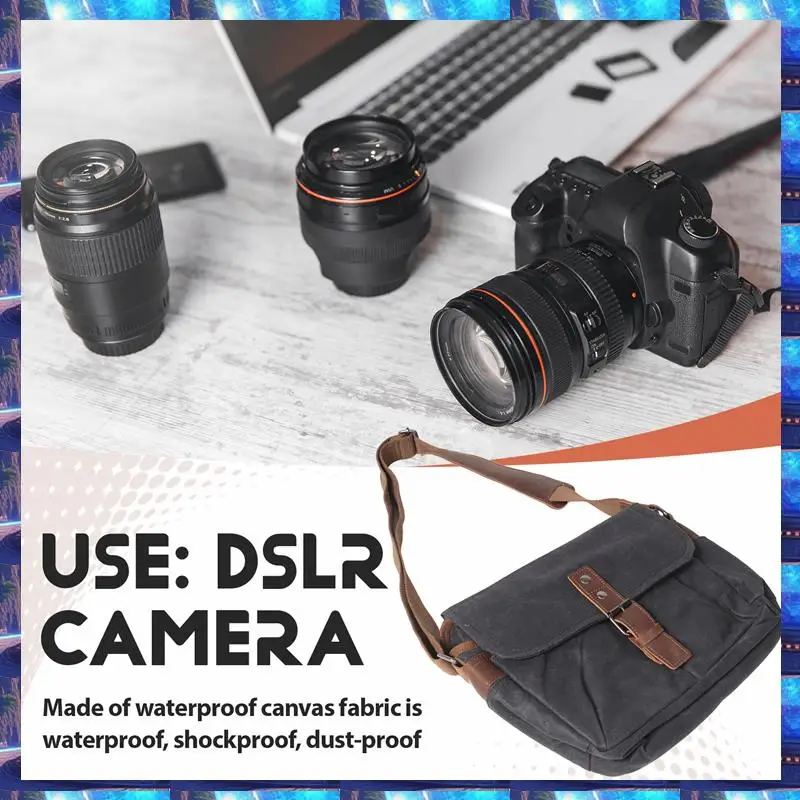 

2025 Retro Waterproof Camera Bag Photography Packages Dslr Shoulder Sling Case For Sony Nikon Canon Canvas Mini Single Messenger