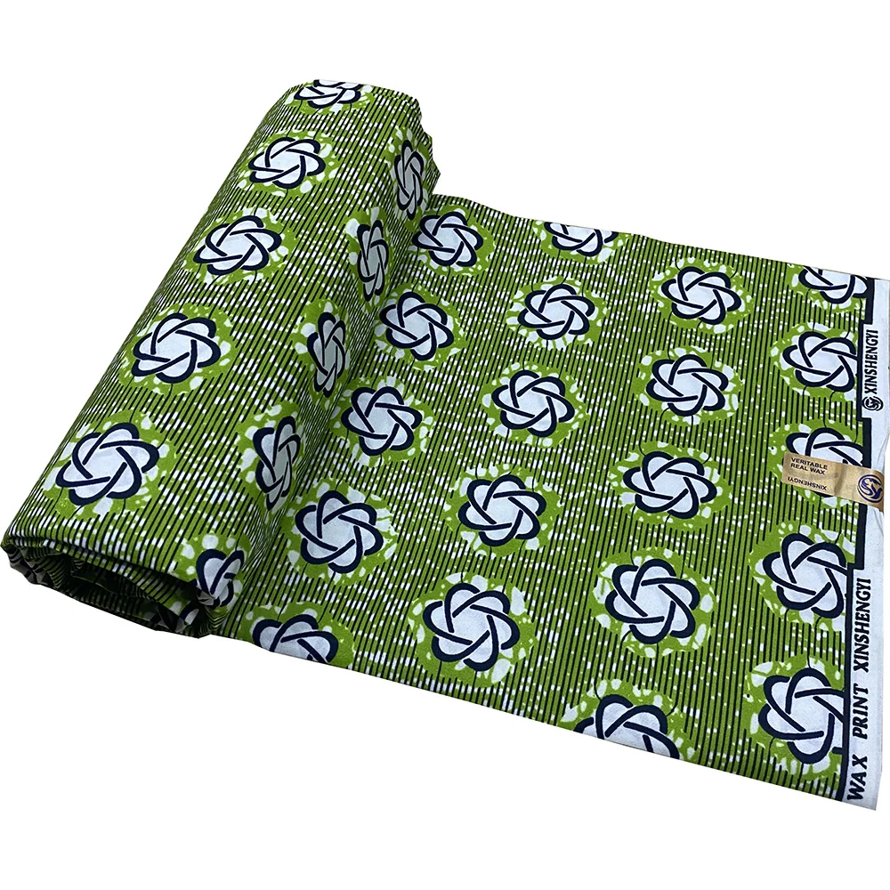 Tela duradera con estampado de cera holandesa para atuendo tradicional africano con 100% poliéster y varios patrones geométricos