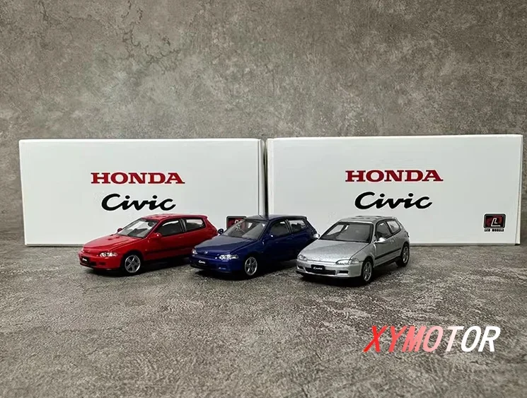 LCD 1:64 For Honda Civic SiR II (EG6) Alloy Diecast Model Car Kids Toys Birthday Gifts Hobby Display Collection Red/Silver/Blue