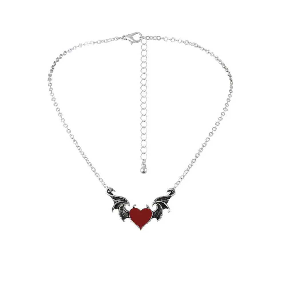 Aesthetic Goth Devil Heart Barbed Wire Choker Necklace Punk Hip Hop Jewelry Y2K Vampire Little Thorns Chain Choker Gift