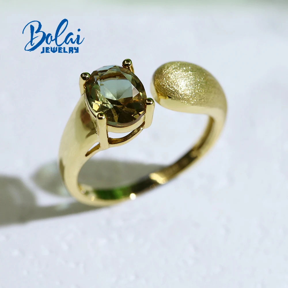 

Simple design color changing diaspore adjustable ring for women 925 sterling silver summer new daily wear